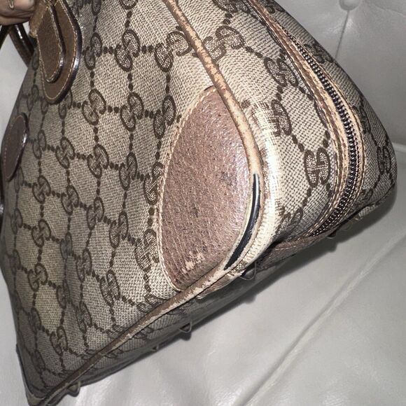 Authentic Gucci Vintage GG Supreme Double Handle Satchel Bag - Picture 10 of 16